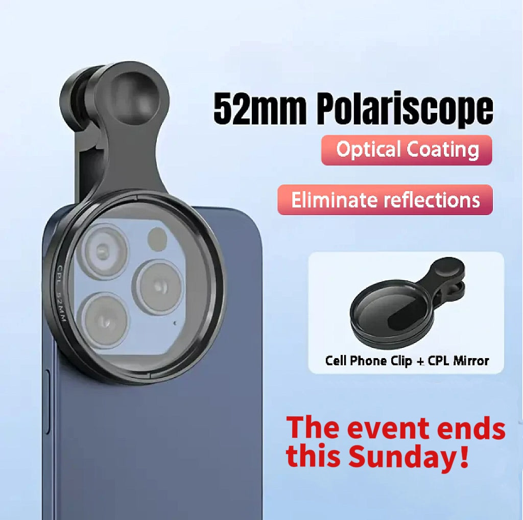 Heysliy 52mm CPL filter for Phone with CliP