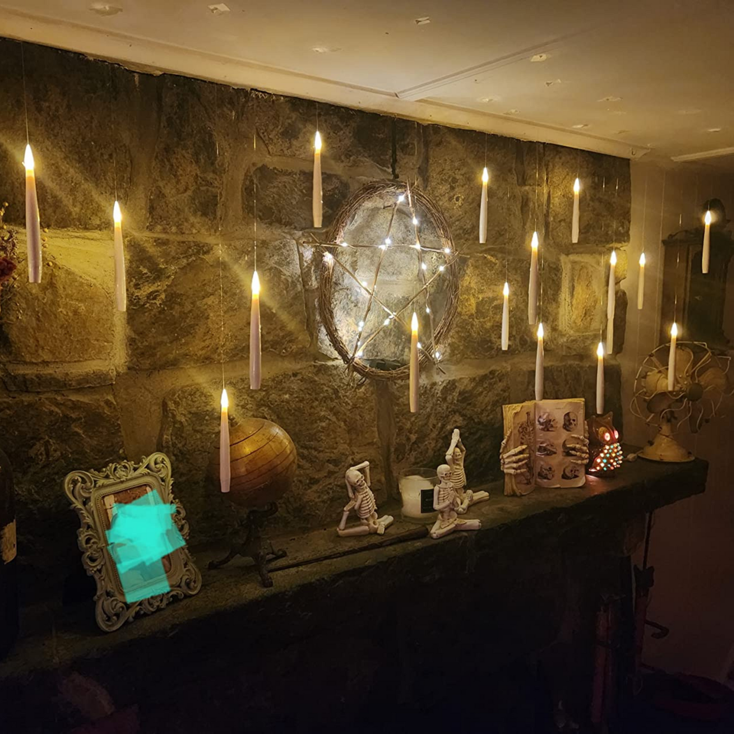 Magic Floating LED Candles with Wand Remote – Hanging Halloween Lights Halloween decoration