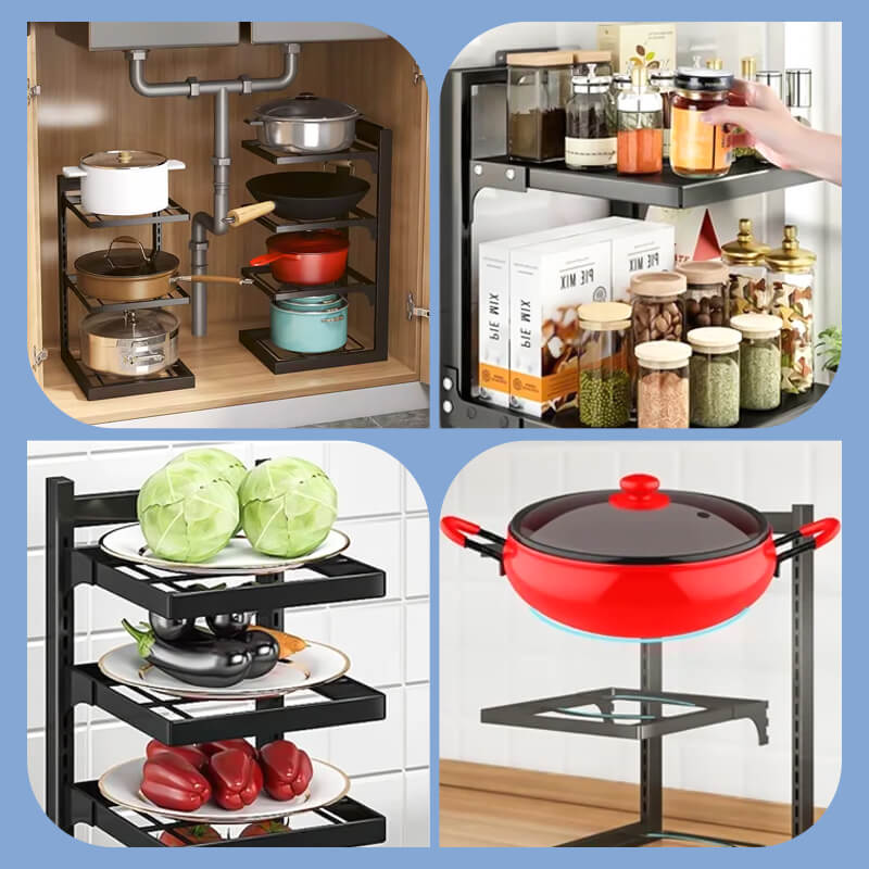 Multipurpose kitchen shelves