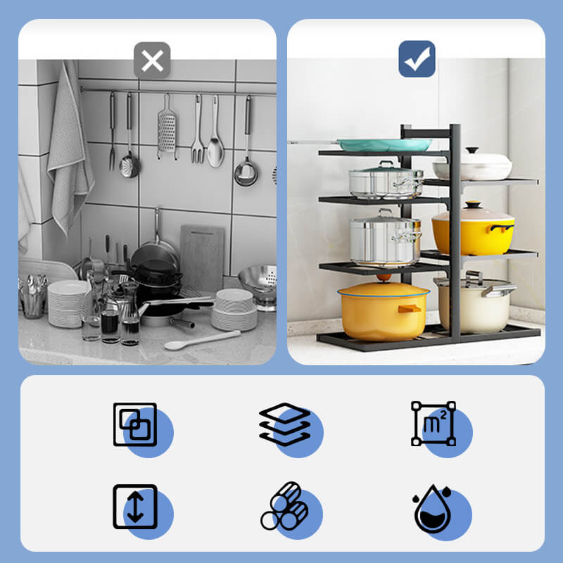 Multipurpose kitchen shelves