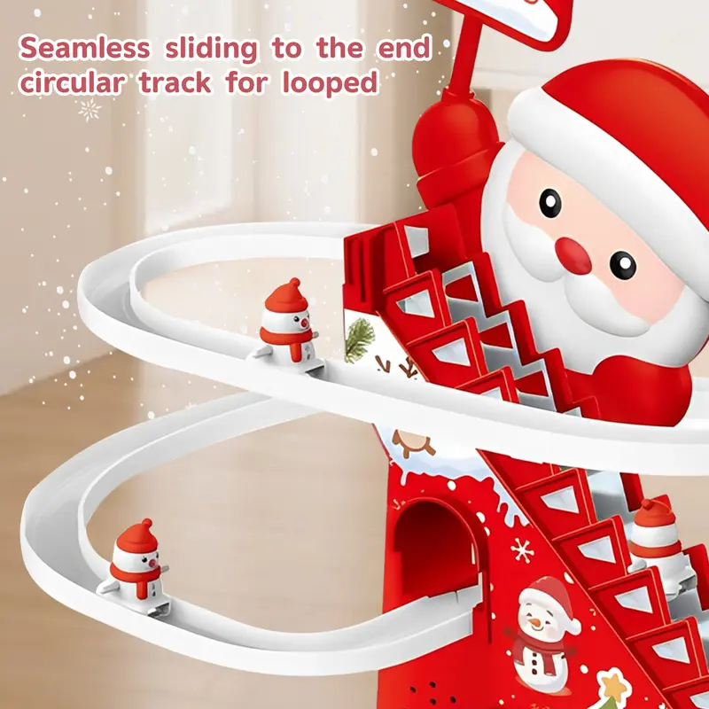 🎄✨ Christmas Electric Climbing Stairs Track Toy Set 🚂🎁 | Fun Sliding & Assembling Toy for Kids!