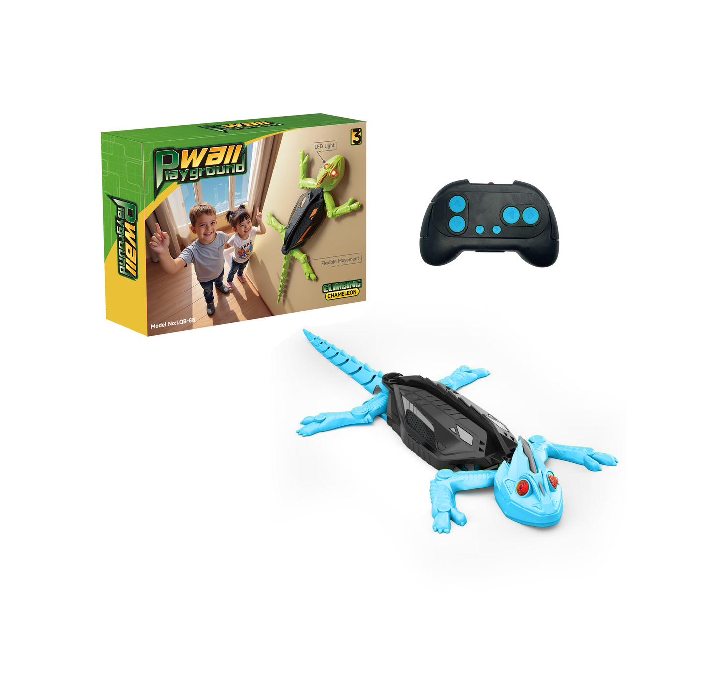Wall Crawler Gecko LED RC Toy for Indoor Family Fun &Prank Gifts