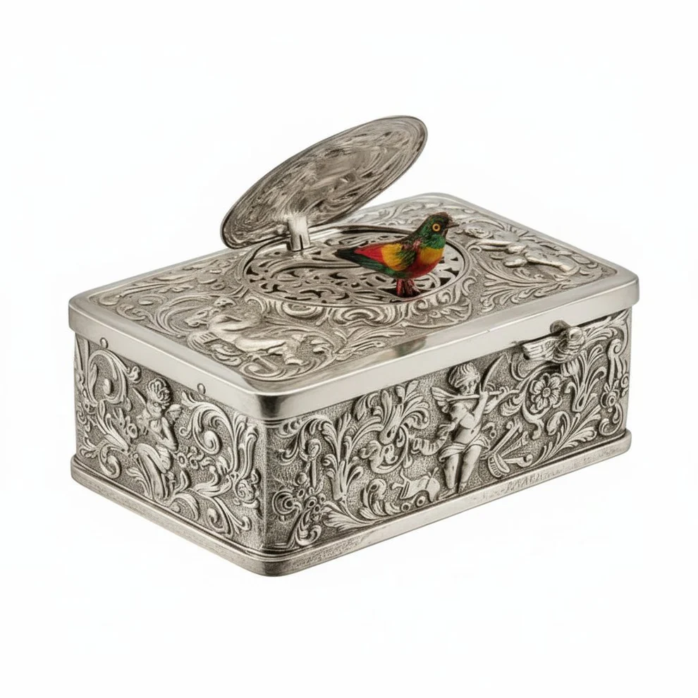 European Three-dimensional Embossed Bird Music Box