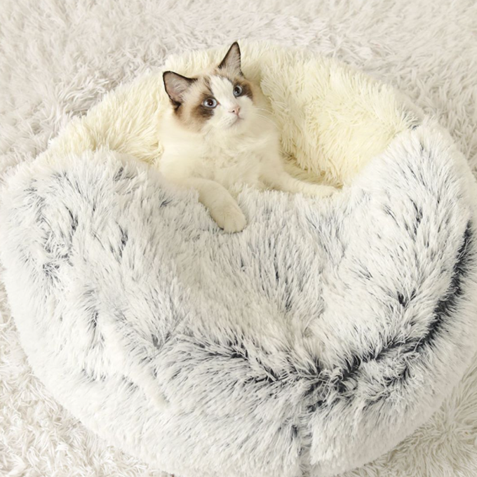 Pet Bed - Warm In Autumn And Winter - Soft Plush Cat And Dog Bed - Soothing Pet Bed - Suitable for Small, Medium And Large Cat