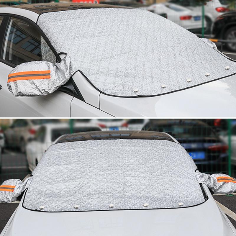 🚗 BUY 1 GET 1 FREE! ✨ 4-Layer Magnetic Windshield Car Cover - Thermal Insulation & Frost Protection with Easy Installation ❄️🔗