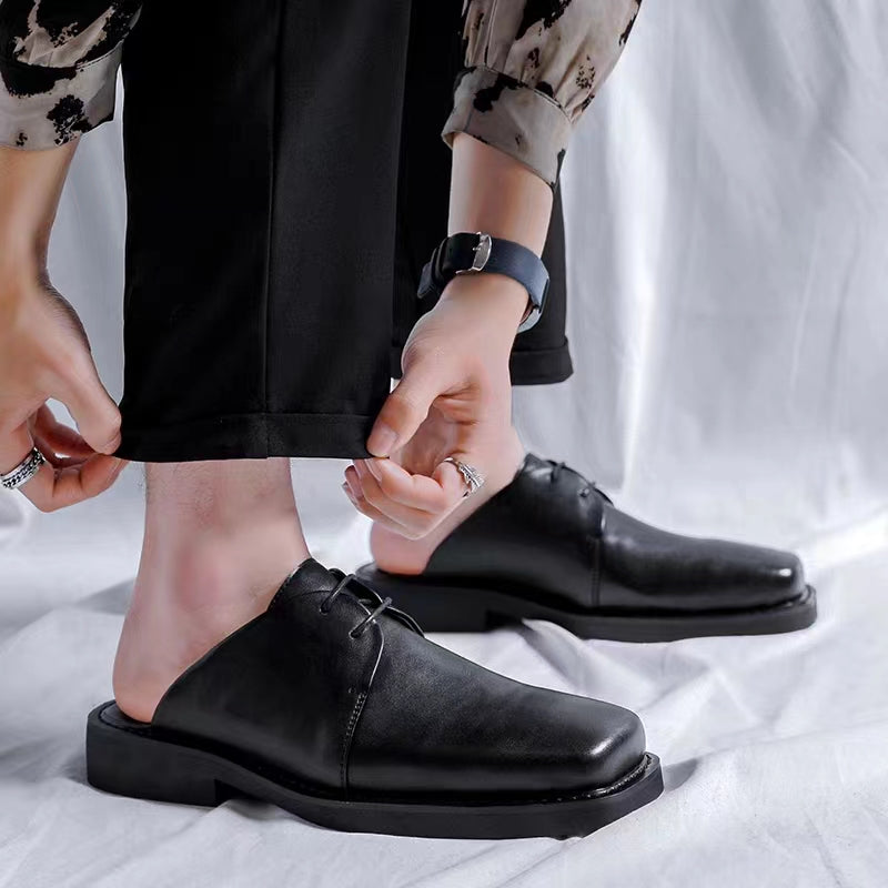 Men's Leather Business Slippers