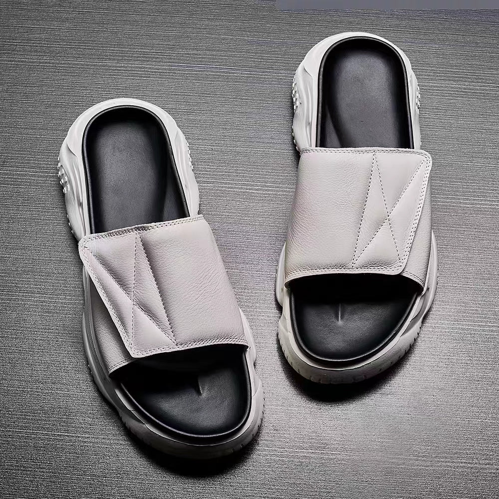 Men's Leather Business Slippers