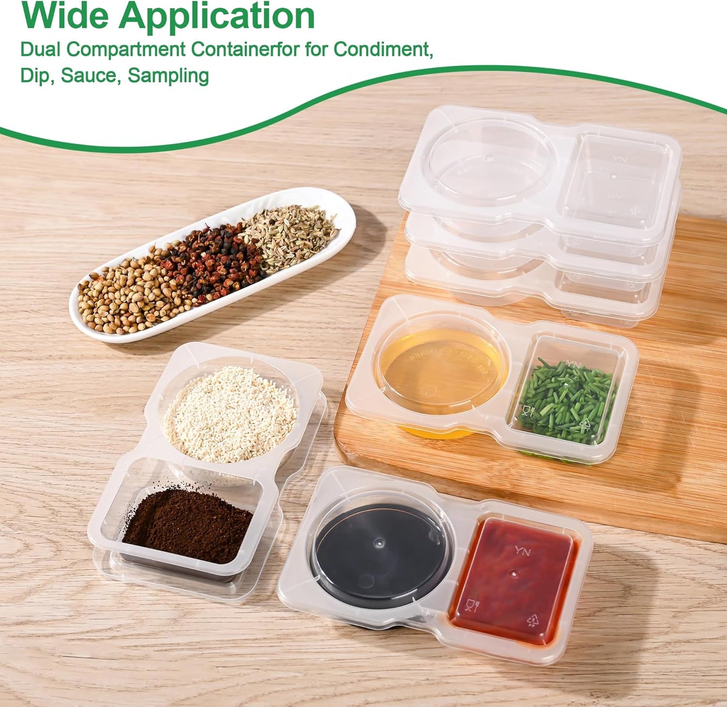 Double Compartment Condiment Containers