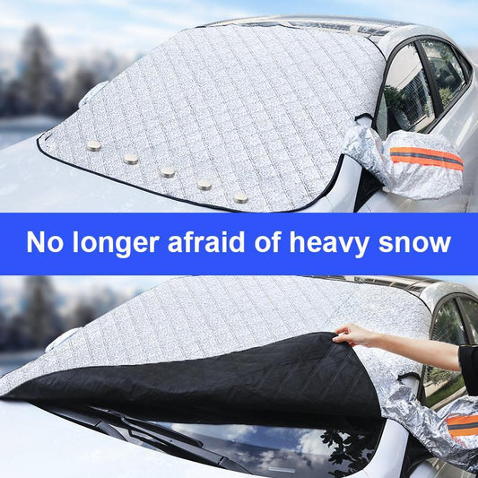 🚗 BUY 1 GET 1 FREE! ✨ 4-Layer Magnetic Windshield Car Cover - Thermal Insulation & Frost Protection with Easy Installation ❄️🔗