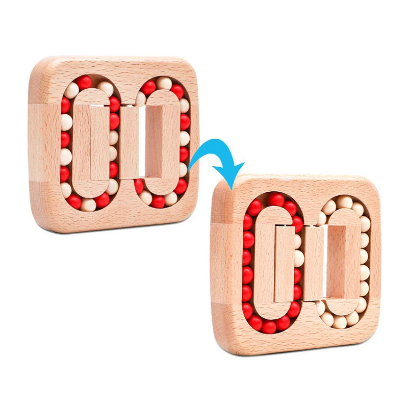 Rotating Magic Bean Fingertip Toy Wood Puzzles For Adults Kids IQ Game