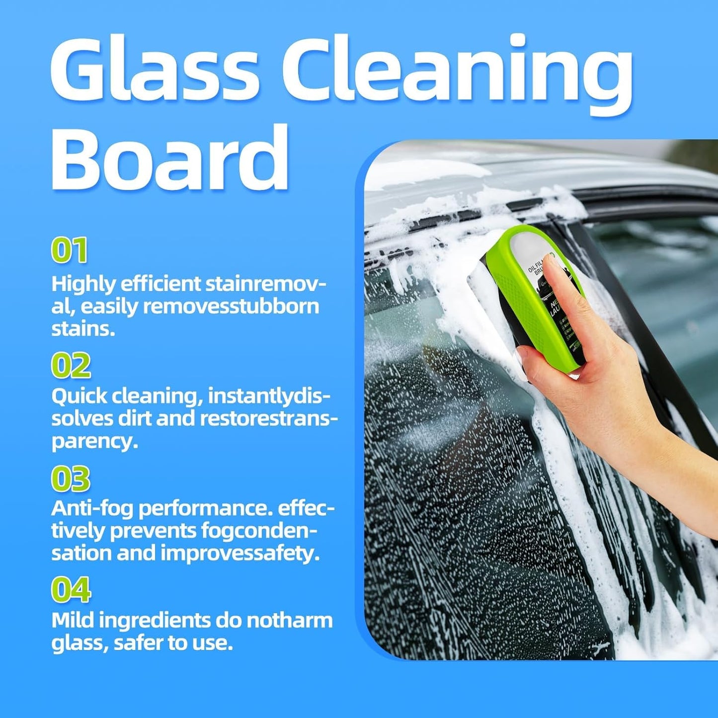 🔥 New upgrade Glass cleaning board-Automotive Oil Film Cleaning Brush