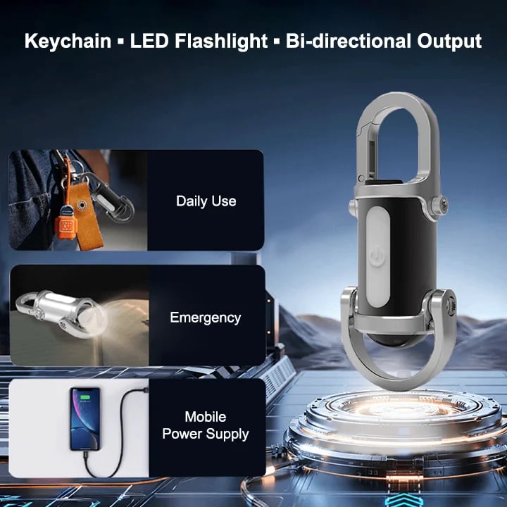 ❄️Winter Discount Frenzy Promotion-49% OFF-🔦Mini Keychain LED Flashlight - Fast Charging Bi-Directional Output Work Light with Emergency SOS