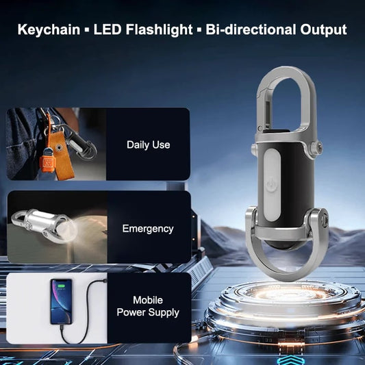 ❄️Winter Discount Frenzy Promotion-49% OFF-🔦Mini Keychain LED Flashlight - Fast Charging Bi-Directional Output Work Light with Emergency SOS