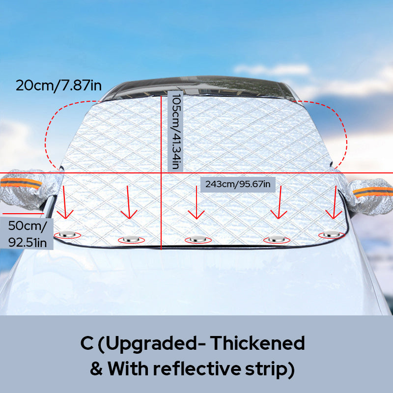 🚗 BUY 1 GET 1 FREE! ✨ 4-Layer Magnetic Windshield Car Cover - Thermal Insulation & Frost Protection with Easy Installation ❄️🔗