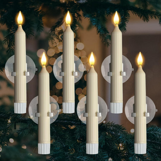 🎄CHRISTMAS ON SALE🔥Window flameless Led tapered candle dusk dawn