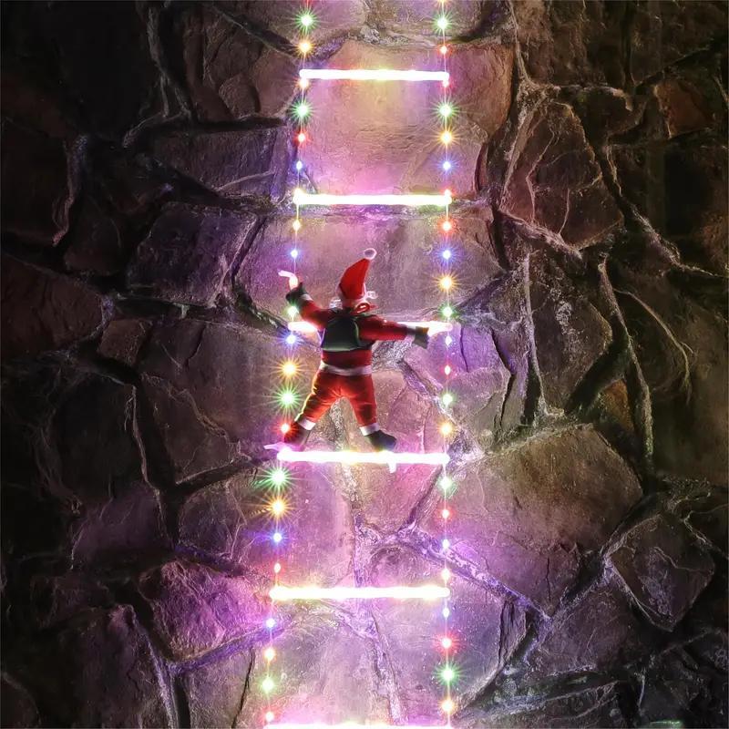 Christmas Santa Climbing Stairs Light, 8 Flashing Modes, Outdoor Indoor Holiday Party Decoration, Festive Christmas Decor